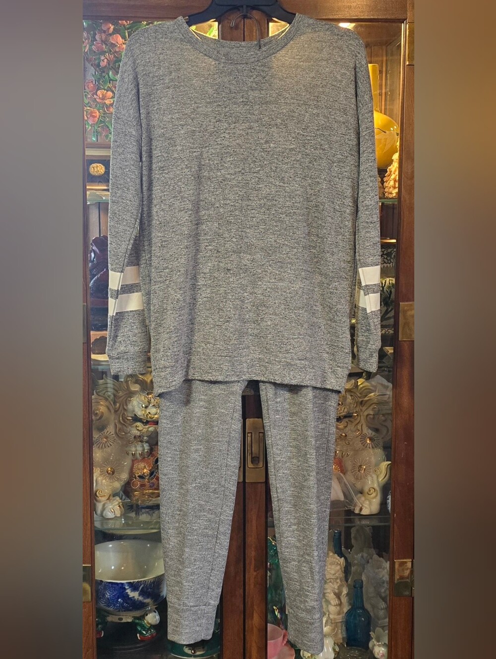 Dip Women's Lounge Pajama Set Size Medium - Grey Crewneck & Joggers